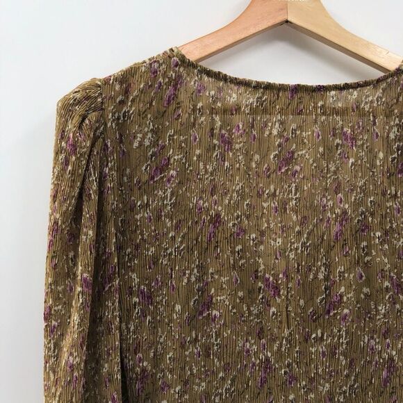 ASTR THE LABEL Twist Front ‎ Mustard Floral Top  M - Picture 8 of 10